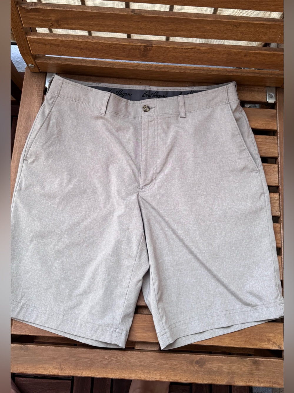 Hogan Beige Linen-Blend Casual Shorts with White Lining